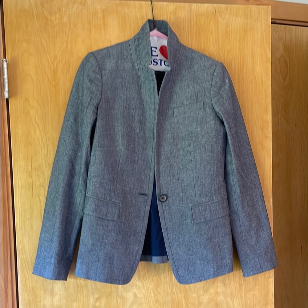 J. Crew Navy and Gray Fabric Detail